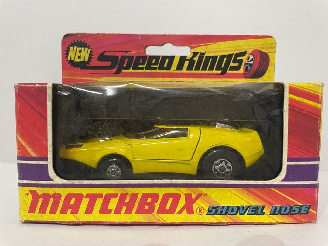 Matchbox Speed Kings Shovel Nose Diecast Race Car Yellow 1:64