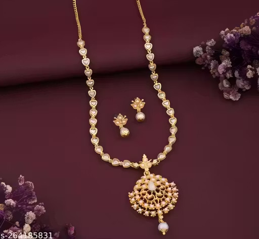 Indian Bollywood Style Designer Gold Plated Fashion Bridal Jewelry Necklace Set