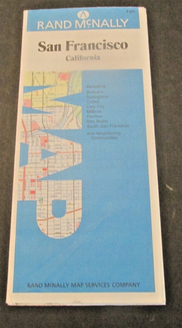 VTG 1973 San Francisco California Map Rand McNally Tourism Travel 22x27