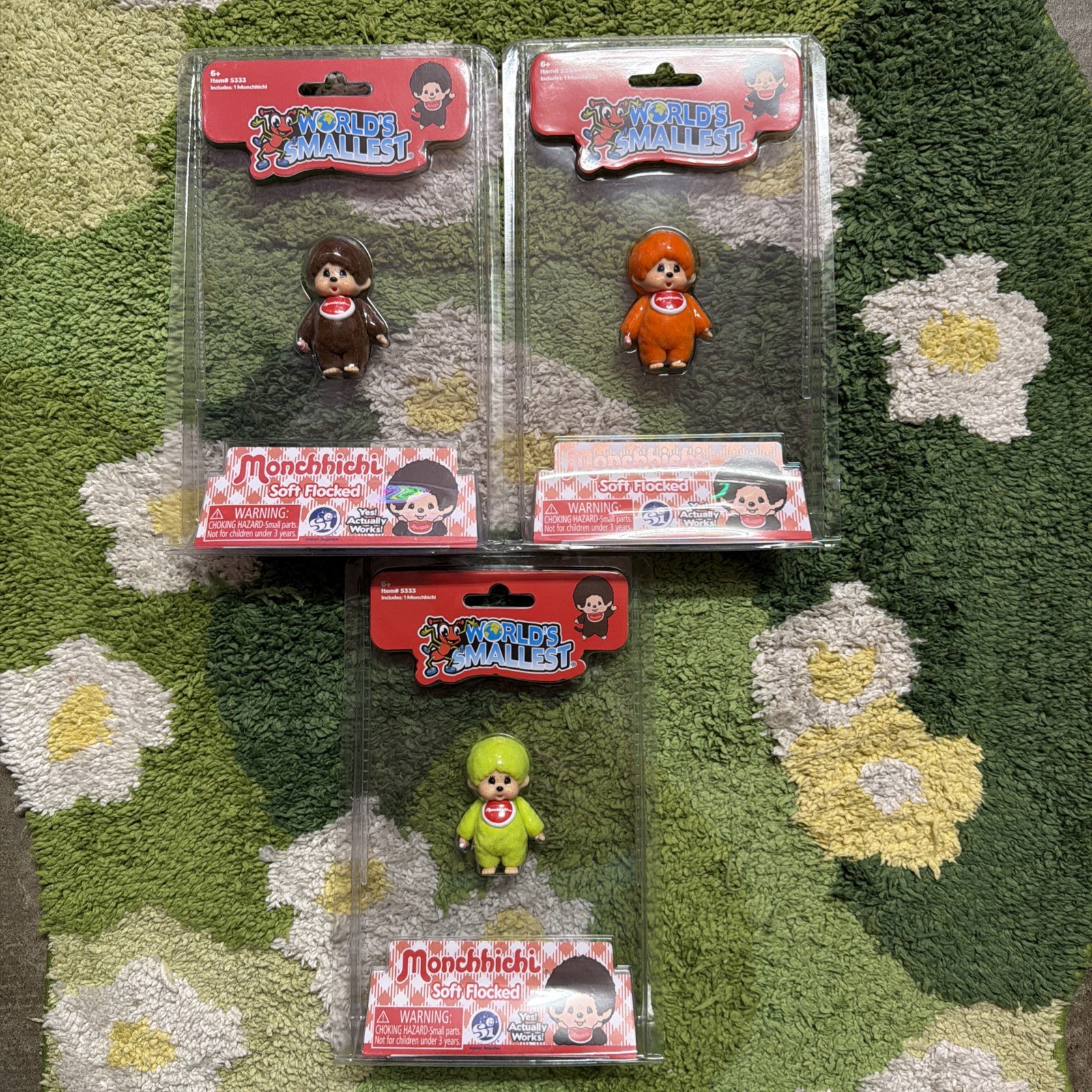 Monchhichi Sekiguchi Worlds Smallest Monchhichi Set of 3 Toy Figures NEW/SEALED Monchhichi Sekiguchi Worlds Smallest Monchhichi Set of 3 Toy Figures NEW/SEALED