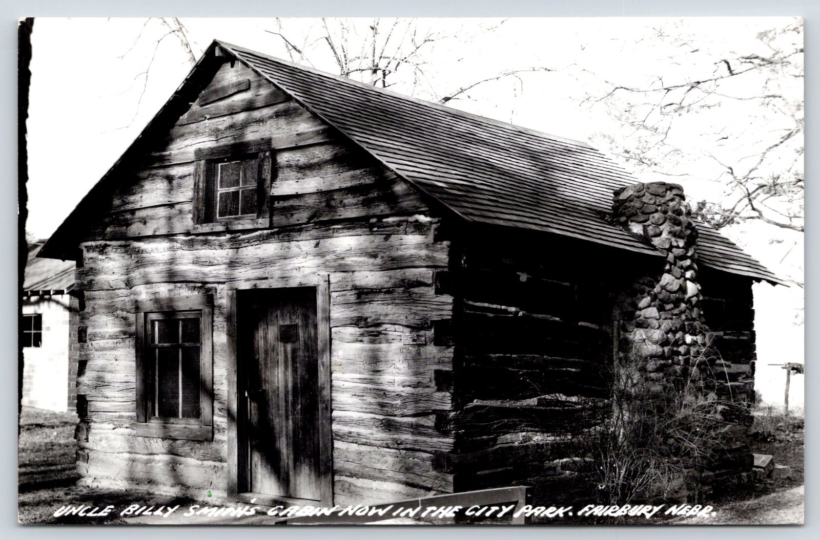 Uncle Billy Smith\'s Cabin in City Park Fairbury Nebraska RPPC Vintage Postcard