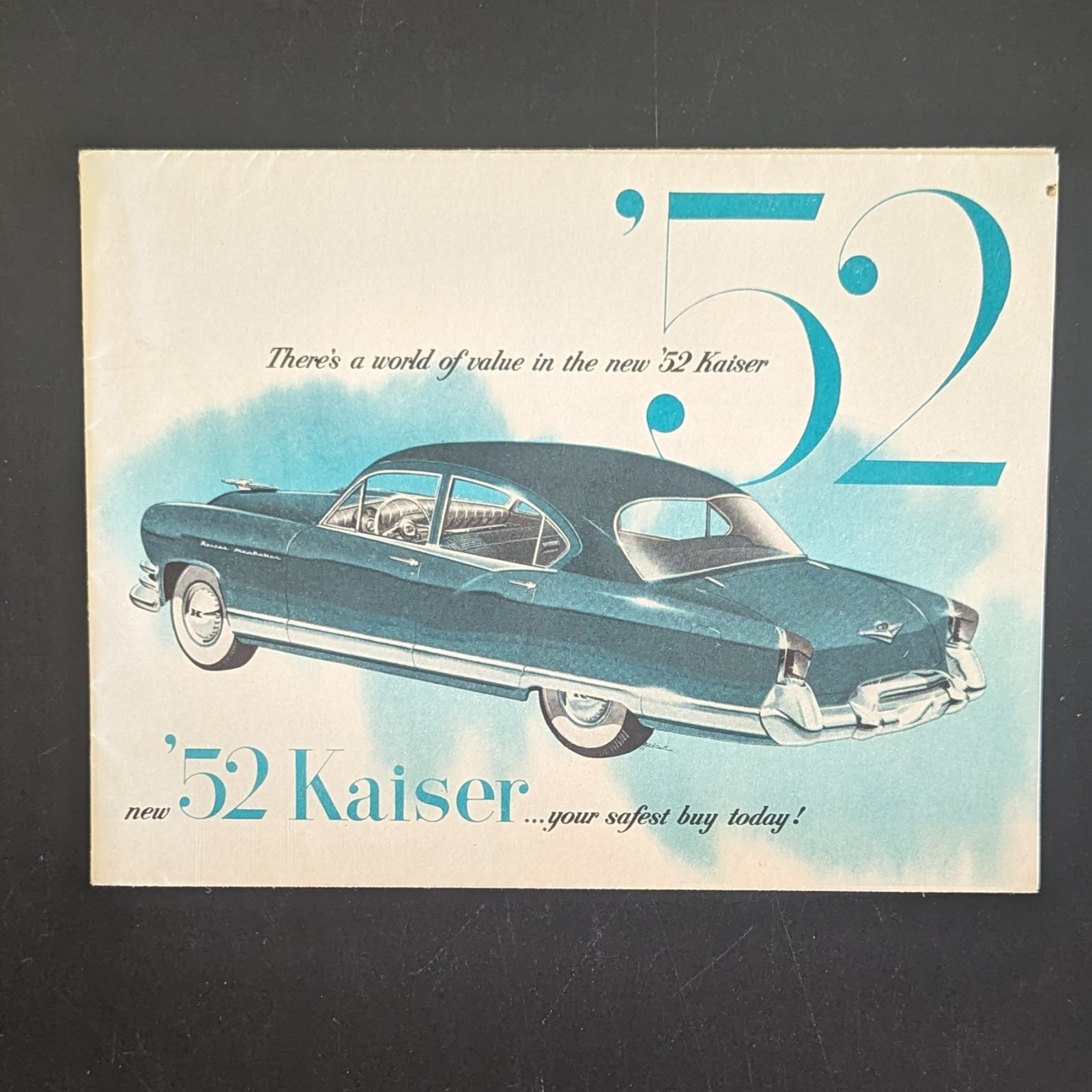 Original 1952 Kaiser Manhattan & DeLuxe Foldout Dealer Sales Brochure