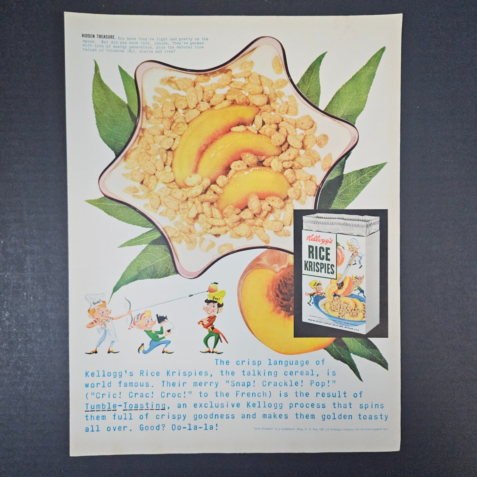 1953 Kellogg\'s Rice Krispies Cereal Vintage Print Ad Snap Crackle Pop Breakfast 1953 Kellogg\'s Rice Krispies Cereal Vintage Print Ad Snap Crackle Pop Breakfast