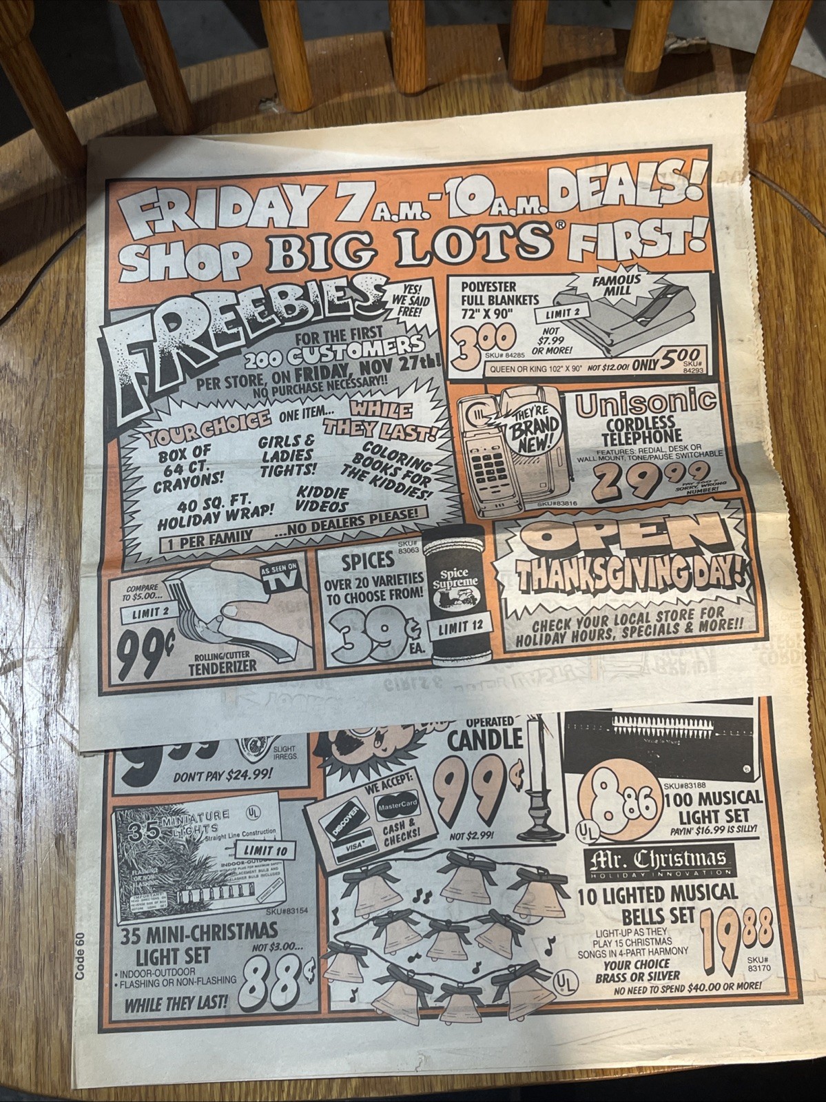 Big Lots Flyer Vtg 1991? Circular Ad 