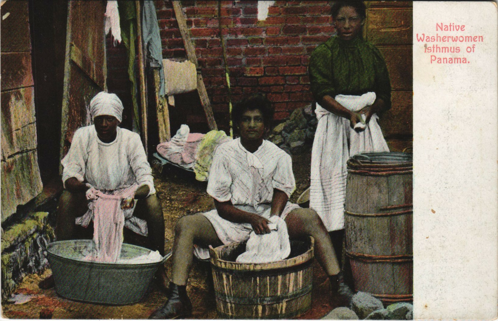 PC POSTCARD PANAMA, NATIVE WASHERWOMAN, ISTHMUS, Vintage Postcard (b26340) PC POSTCARD PANAMA, NATIVE WASHERWOMAN, ISTHMUS, Vintage Postcard (b26340)