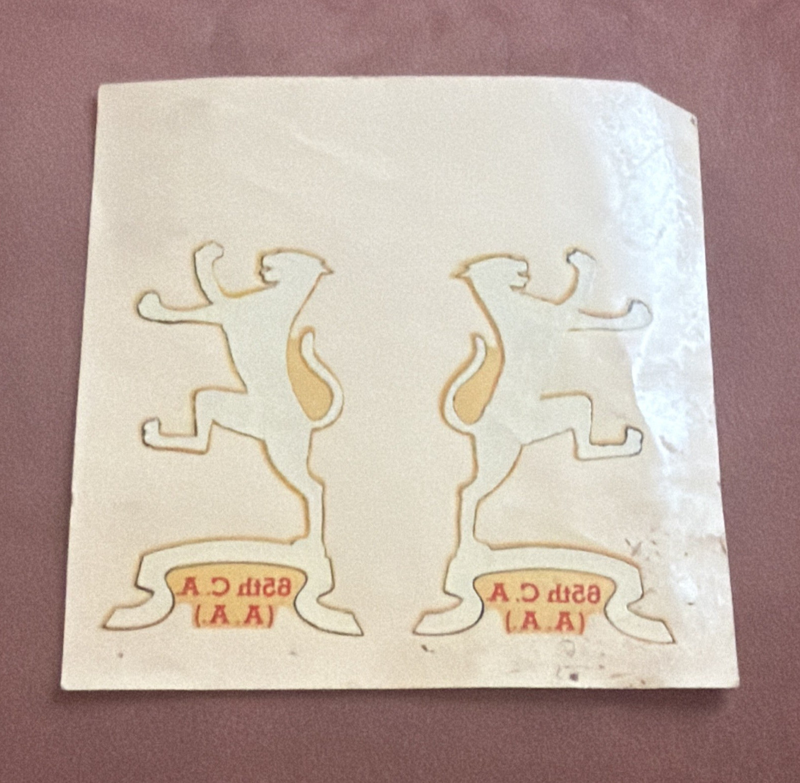 RARE WWII 65th Coast Artillery (AA) Ocelot Insignia Pair – Original VitaChrome