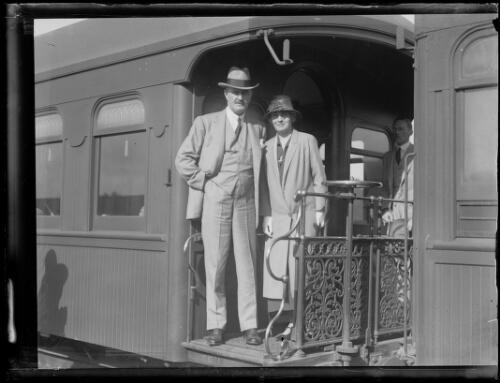Lord and Lady Allenby departing a train arriving at Central St - 1930s Old Photo