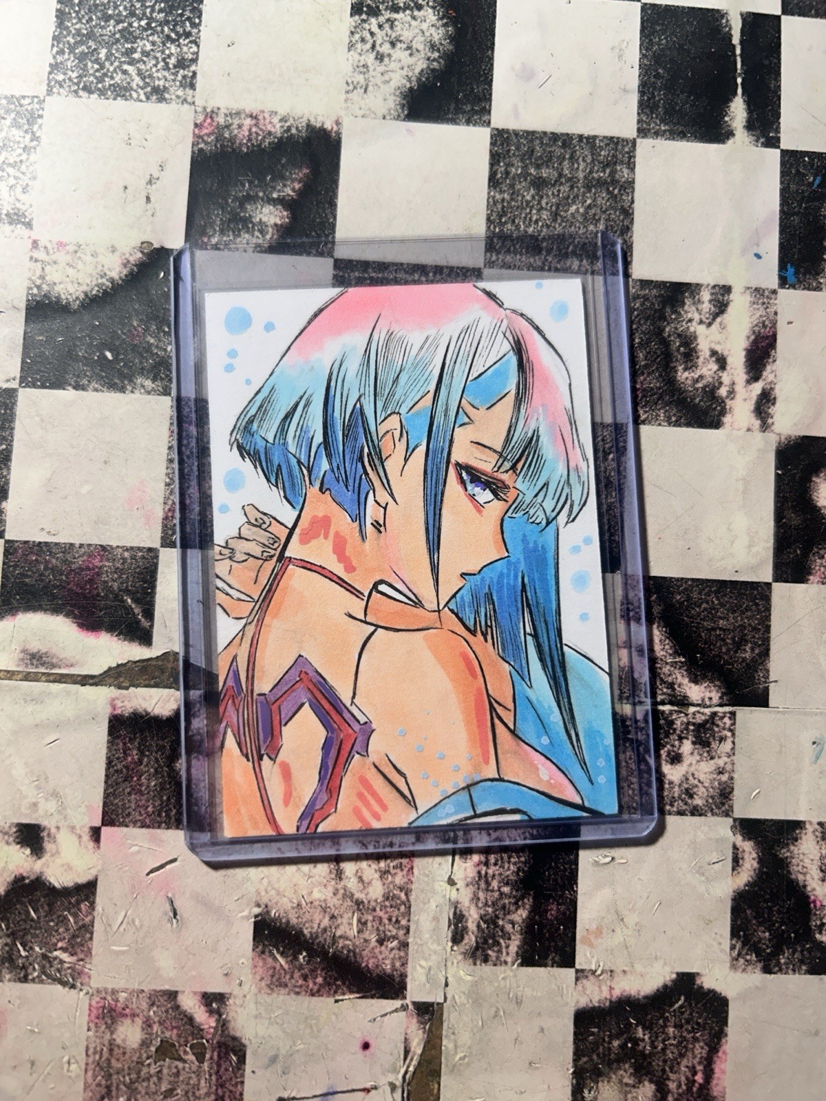 Cyberpunk Edgerunners Lucy Original Hand Drawn Sketch Card ACEO Anime Art