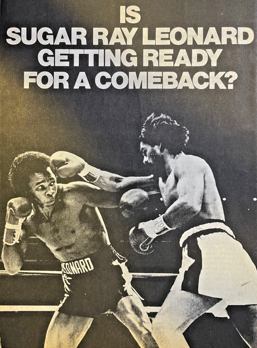 1983 Boxer Sugar Ray Leonard illustrated