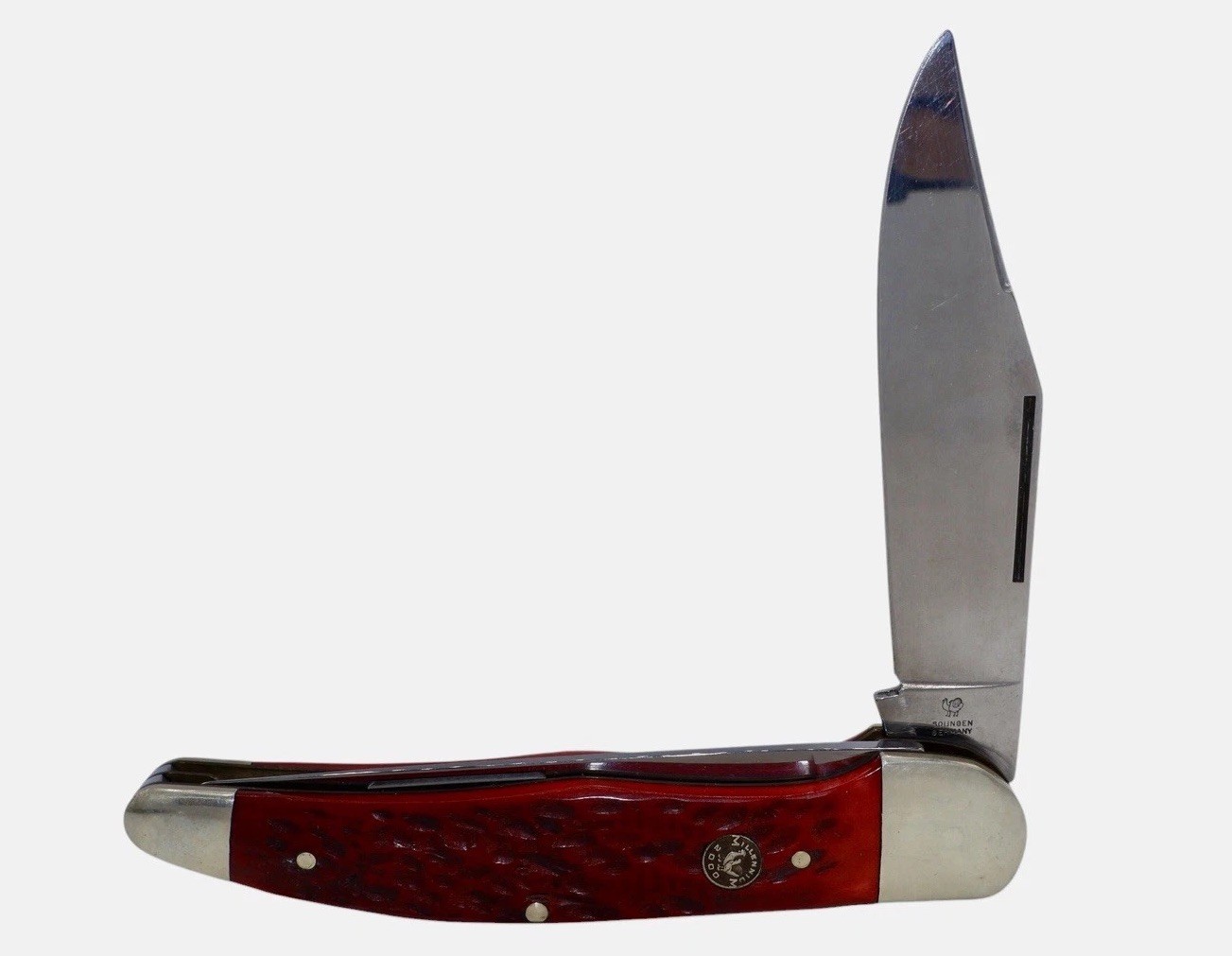 Vintage 2000 Bertram Hen and Rooster Cutlery Red Stag Knife Solingen Germany NIB