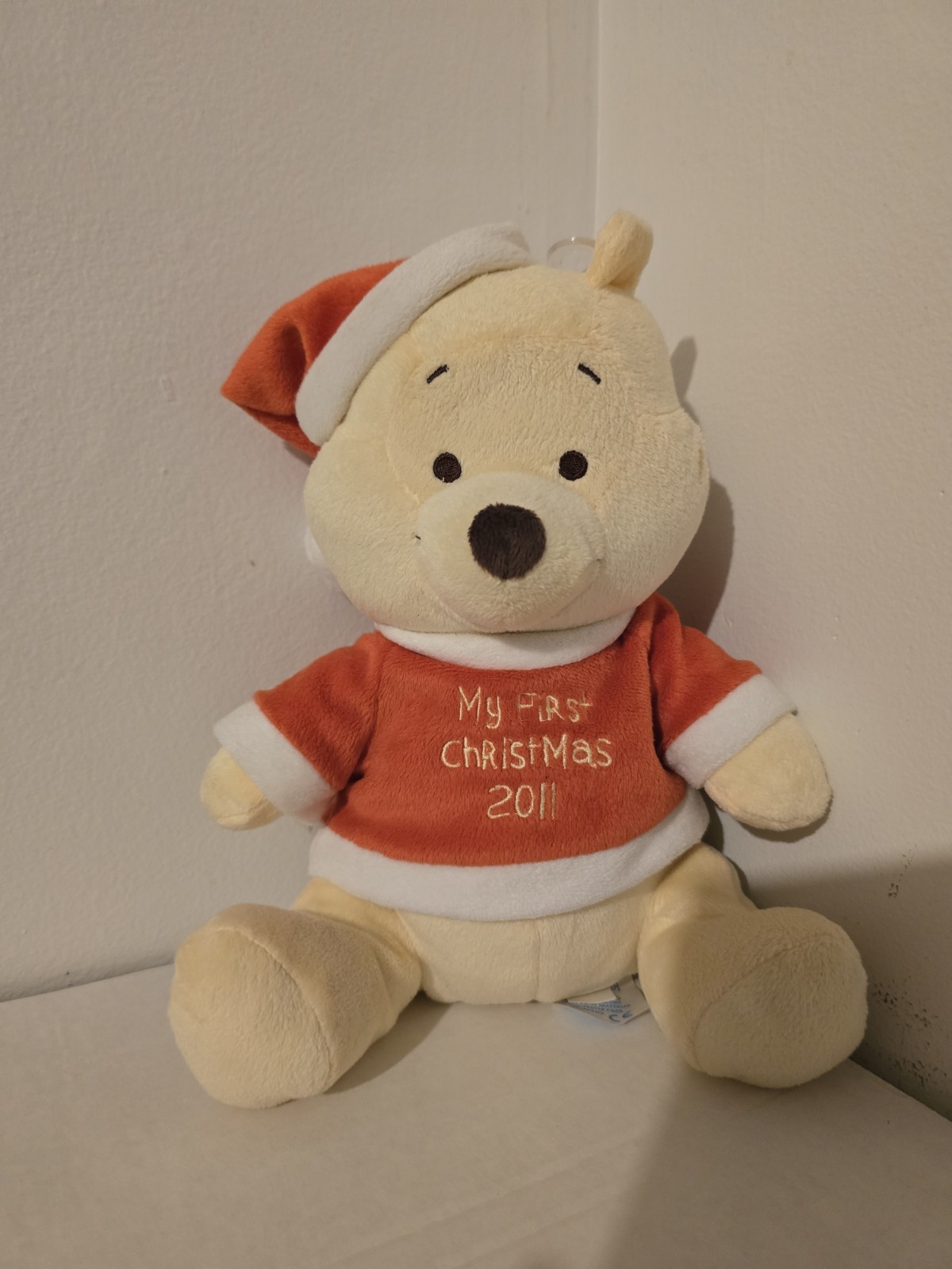 My 1st Christmas 2011 Soft Winnie The Pooh Plush Stuffed Animal Rattle NWOT