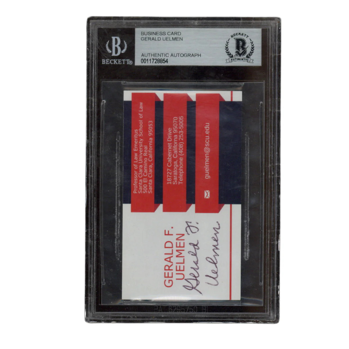 Gerald F Uelmen Autographed Signed OJ Simpson Legal Team Business Card Beckett