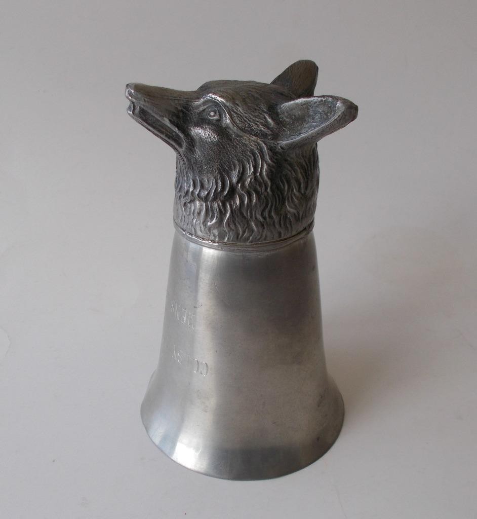 Vintage Pewter Fox Head 5\