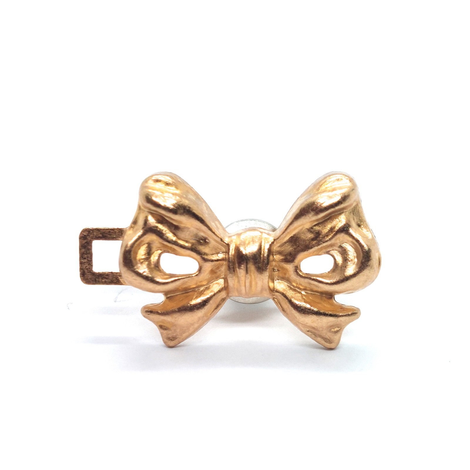 Ribbon Bow Textured Pin Vintage Lapel Brooch Costume Statement Retro