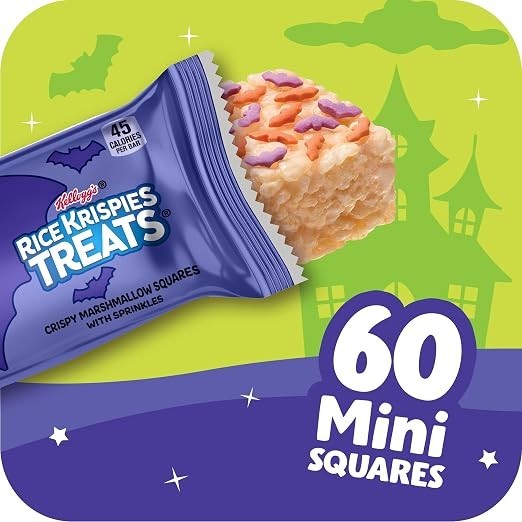 Rice Krispies Treats Mini Crispy Marshmallow Squares, Kids Snacks, Cereal Bars, 