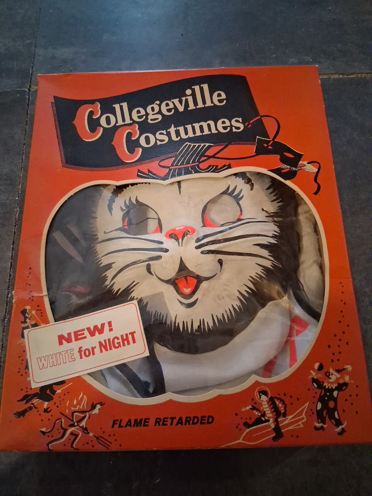 Tiny Tot BLACK CAT COLLeGEVILLE HALLOWEEN COSTUME  Antique.in Original Box