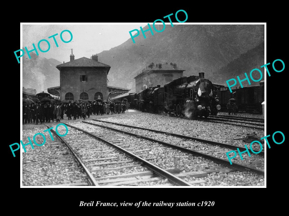 Breil France View Of The Railway Station c1920 Old Large Historic Photo