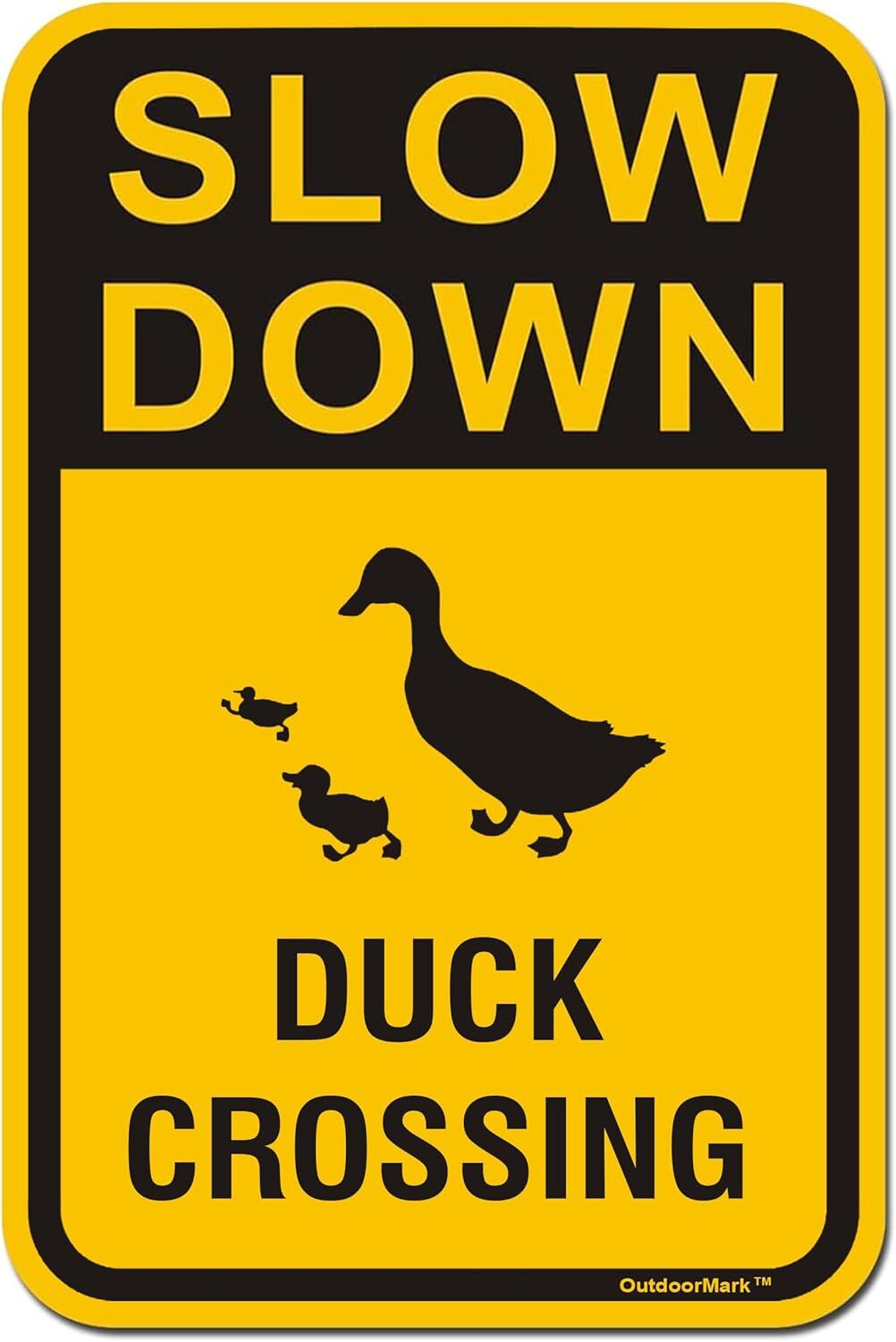 Slow Down Signs Duck Crossing Sign 8x12 Inch Aluminum Sign Street Yard Warning S