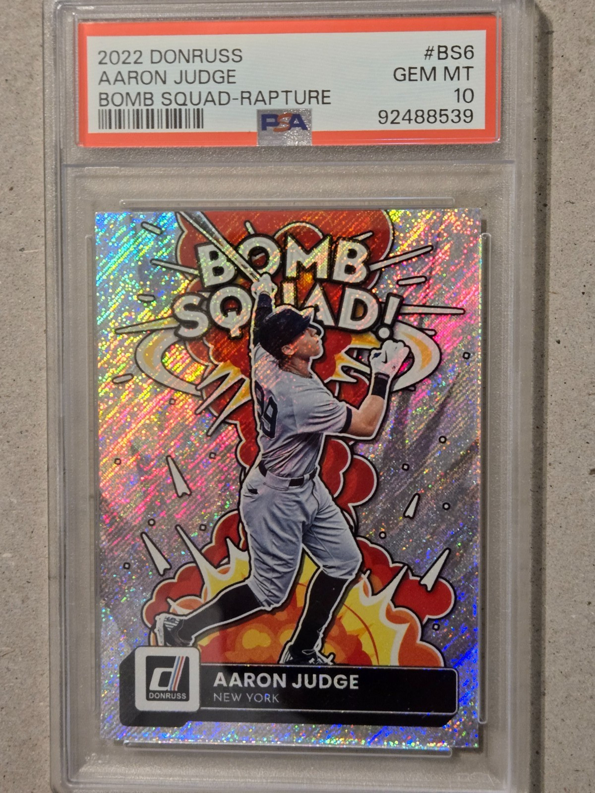 2022 PANINI DONRUSS AARON JUDGE BOMB SQUAD RAPTORE PSA 10 GEM MINT LOW POP