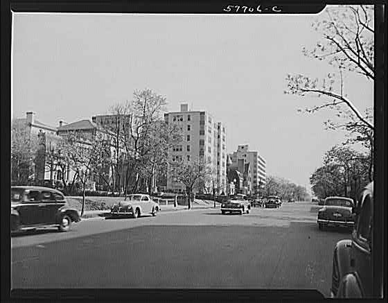 Photo:Central Park West New York City 1950s Street View Cars Apartments