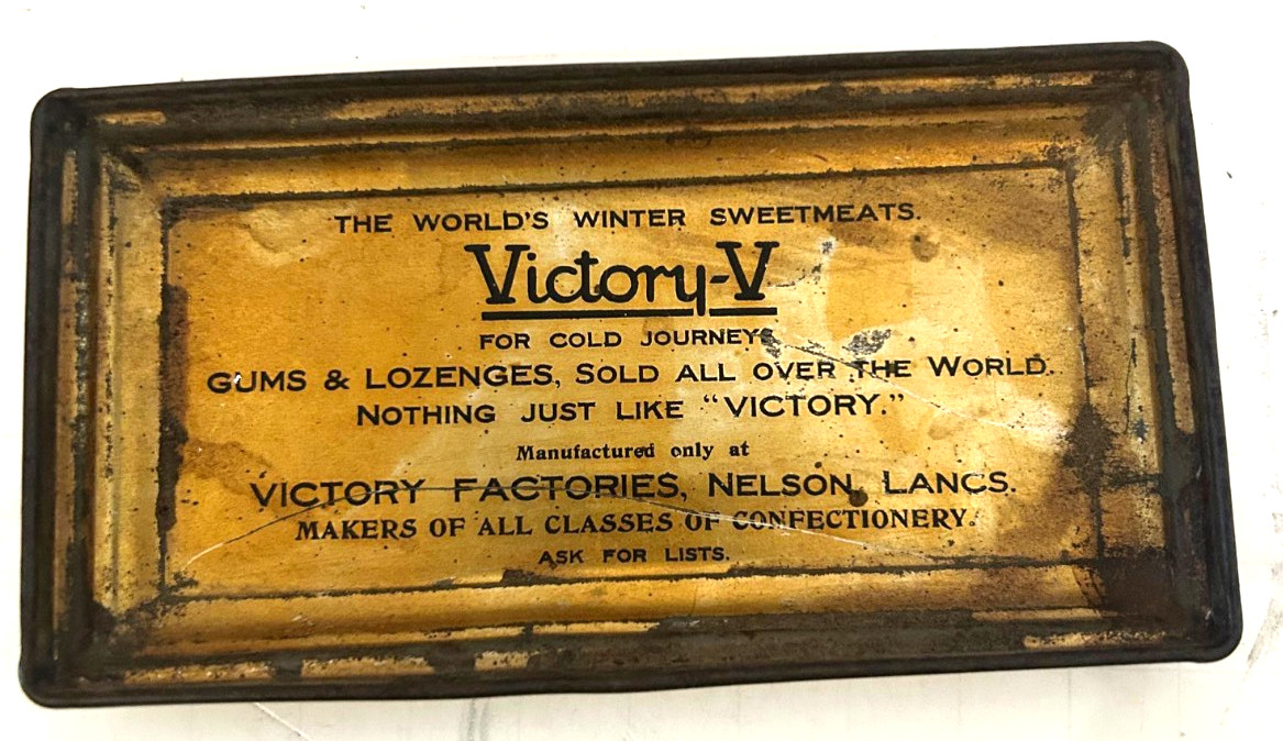 Antique  Victory-V Gums and Lozenges Tin    LOC: E