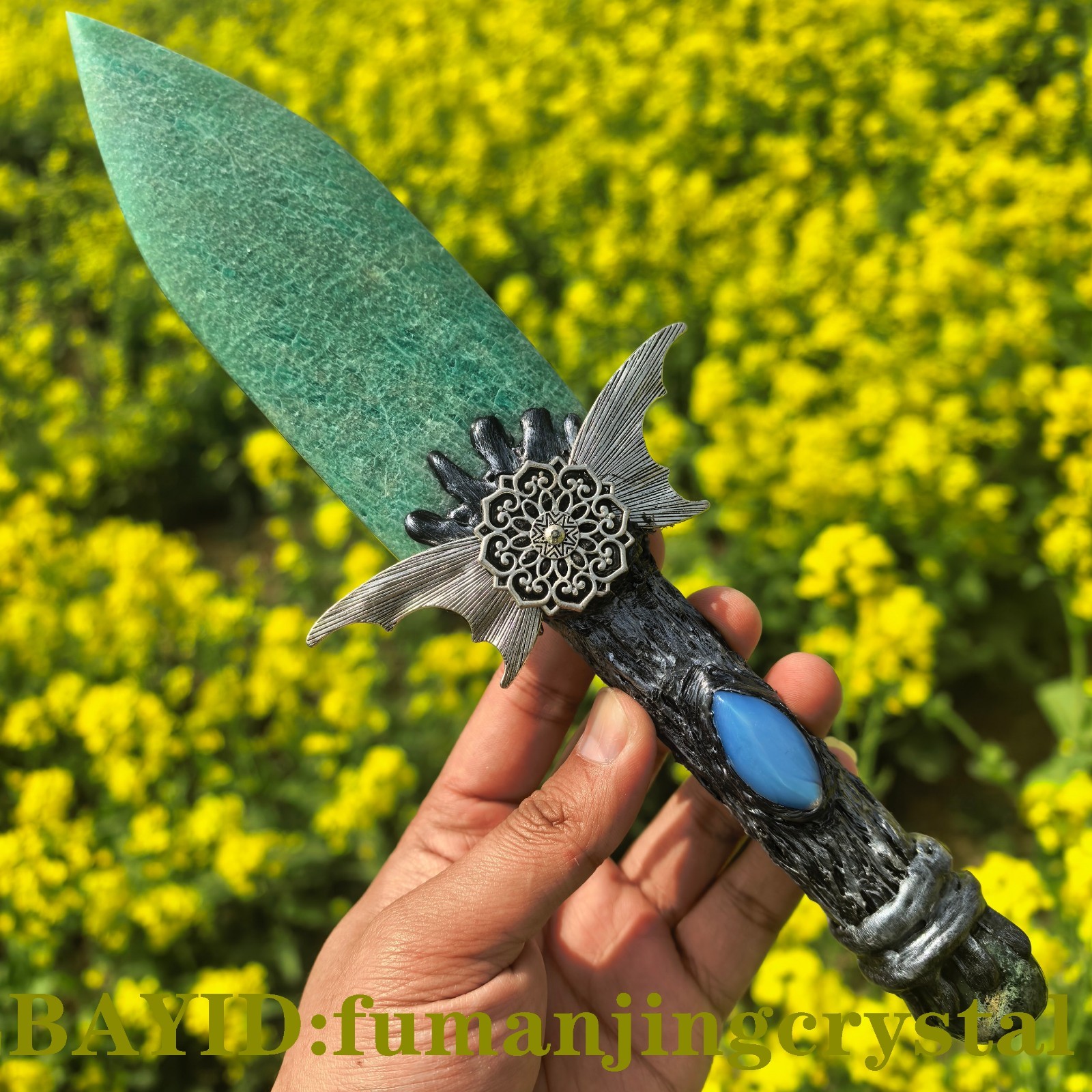 Aventurine Knife , Handmade Carved Crystal Arrows Sorceress Collectible gifts