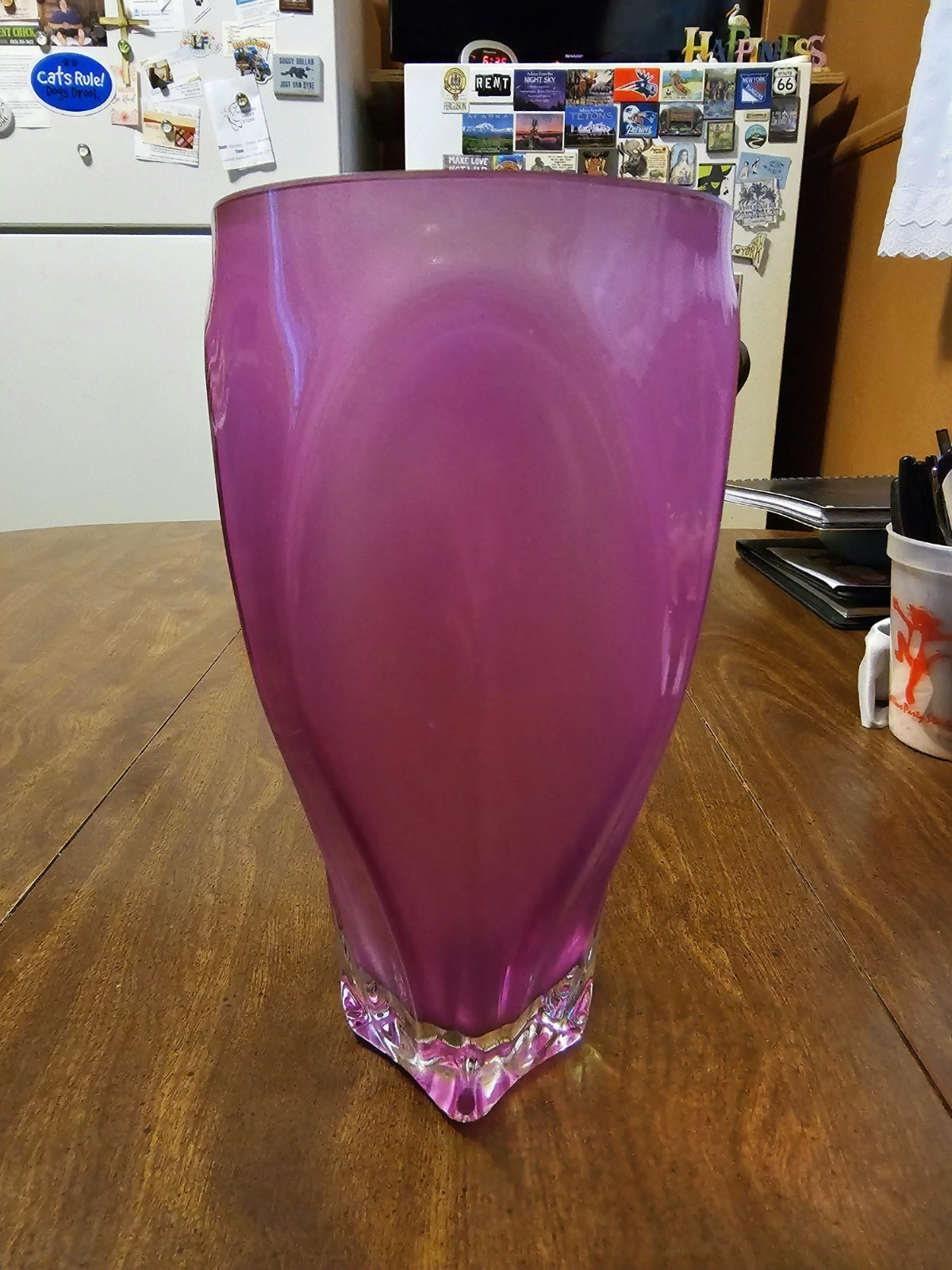 Teleflora 75th Anniversary Pink Glass Teardrop Vase