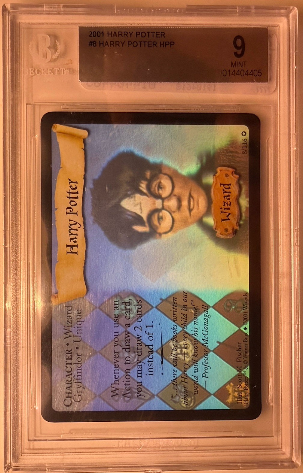2001 WOTC  HARRY POTTER 8/116 HOLO BASE SET Becket 9 BGS (tcg)
