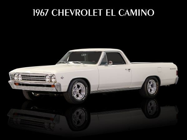 1967 Chevrolet El Camino in White NEW METAL SIGN: 9x12\