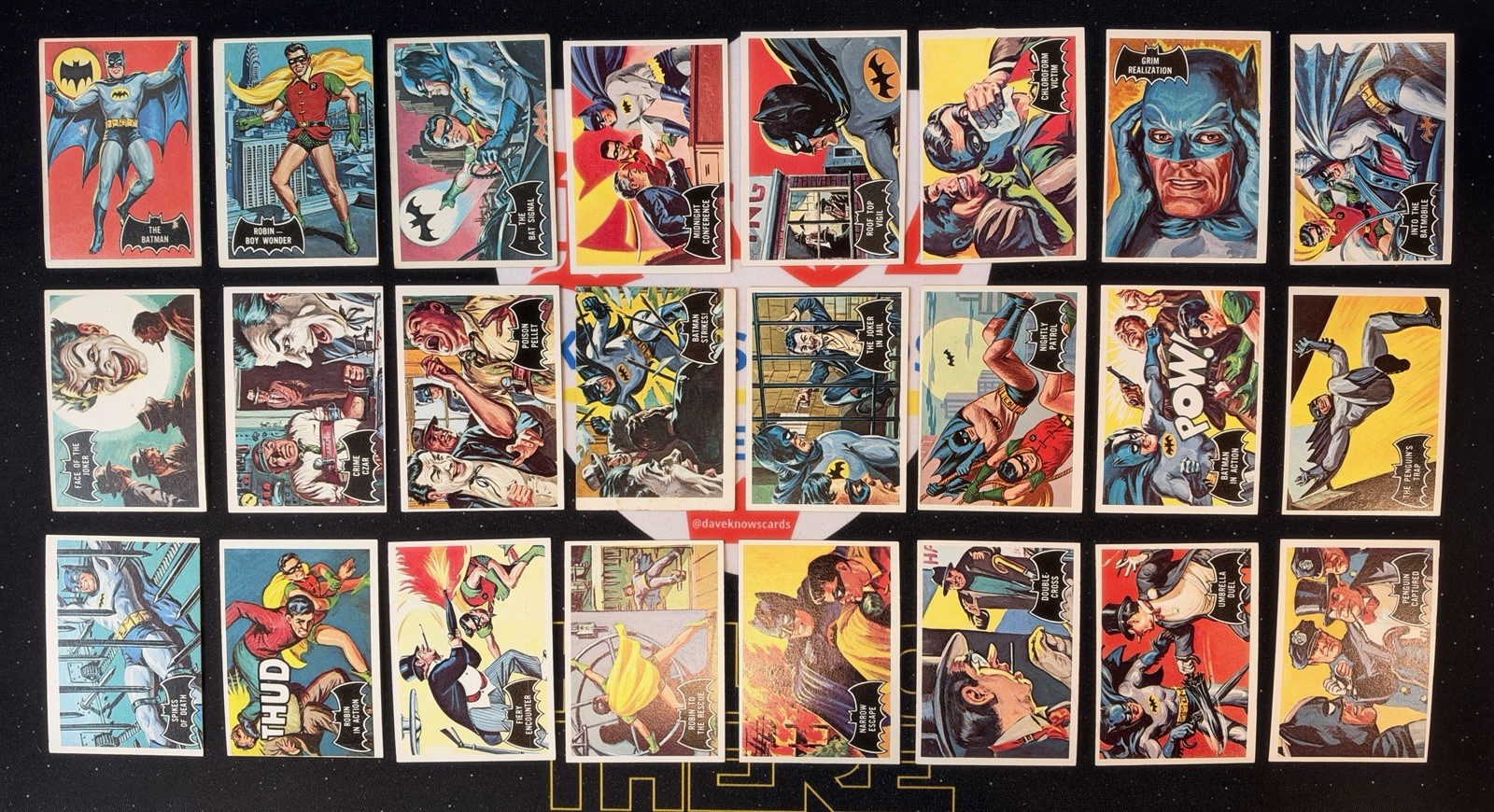 1966 TOPPS BATMAN (BLACK BAT) COMPLETE SET #1-55 VG-EX+