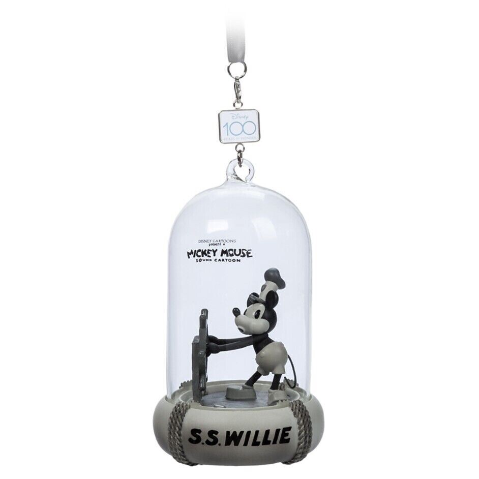 Disney Sketchbook Steamboat Willie Light And Sound 100 Years Ornament - NEW