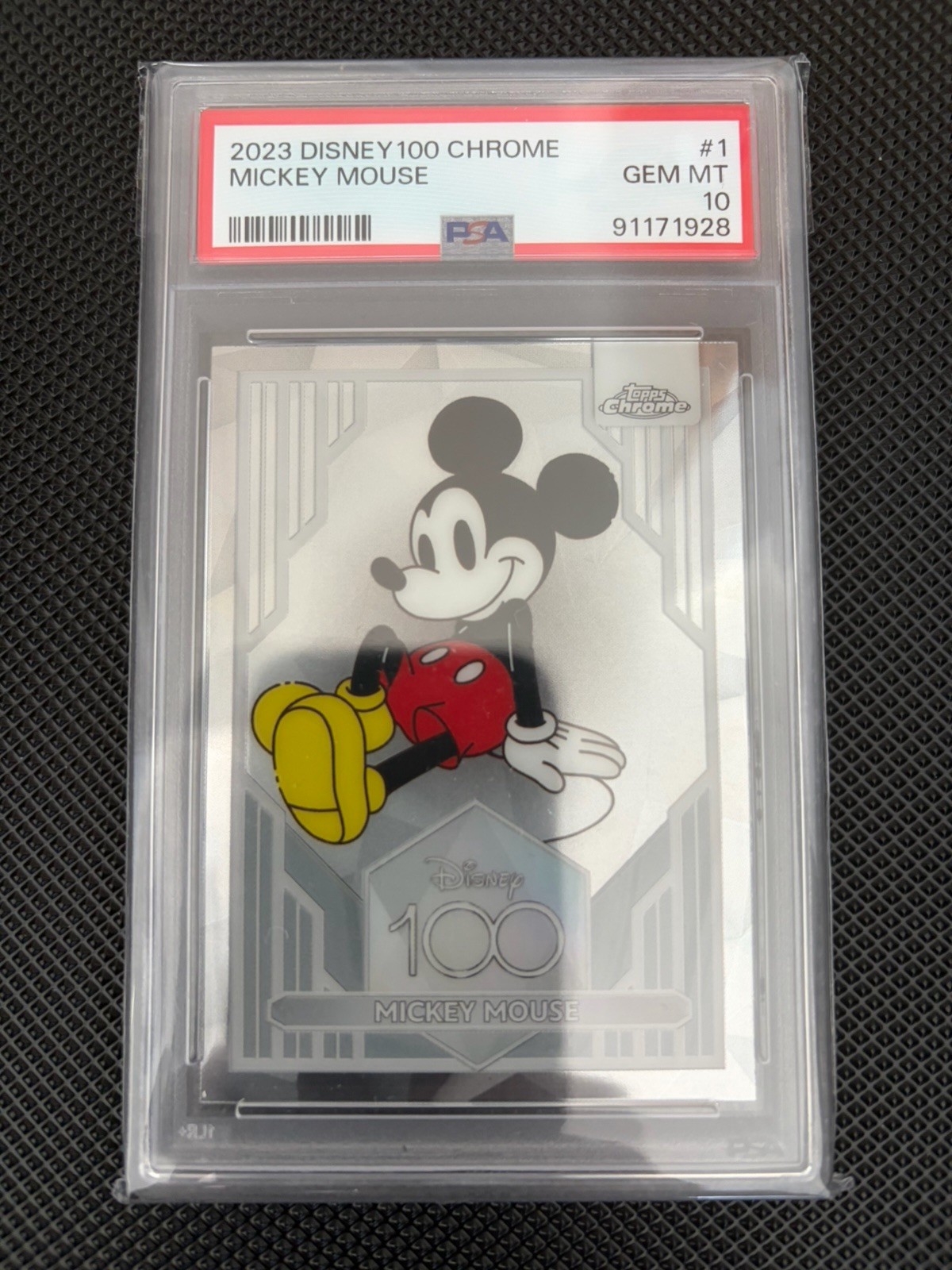 2023 Mickey Mouse Disney 100 Topps Chrome #1 PSA 10 GEM MINT 2023 Mickey Mouse Disney 100 Topps Chrome #1 PSA 10 GEM MINT
