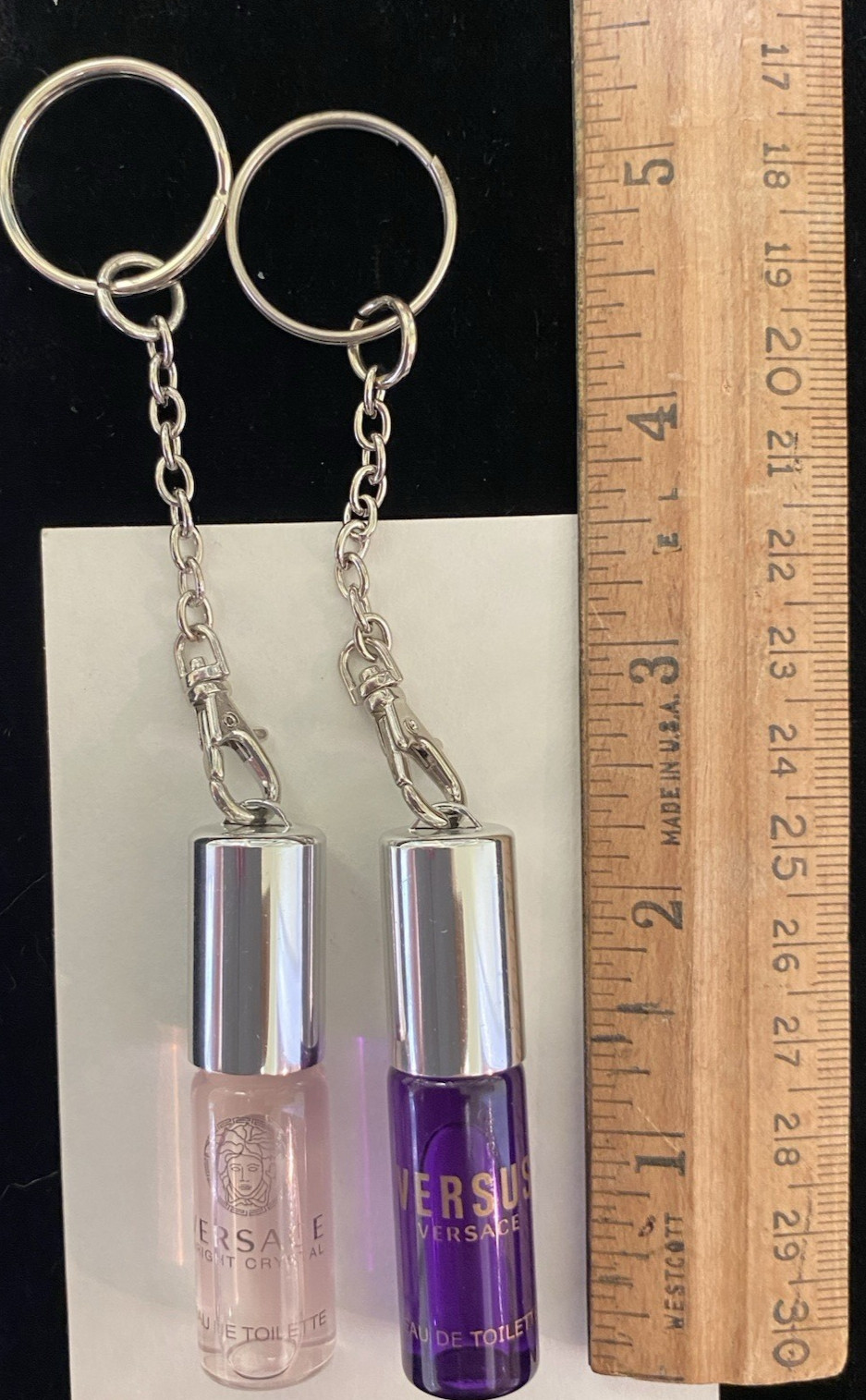 Versace Mini EDT rollerball Lot Versus,B Crystal charm Keyring 0.10 oz 2011 Versace Mini EDT rollerball Lot Versus,B Crystal charm Keyring 0.10 oz 2011