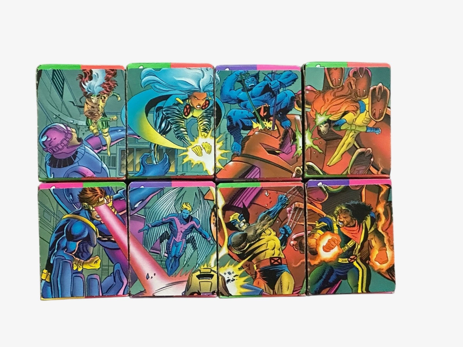 1995 X-Men Nerds Candy Boxes Complete 8 Card Danger Room Puzzle Marvel Wonka
