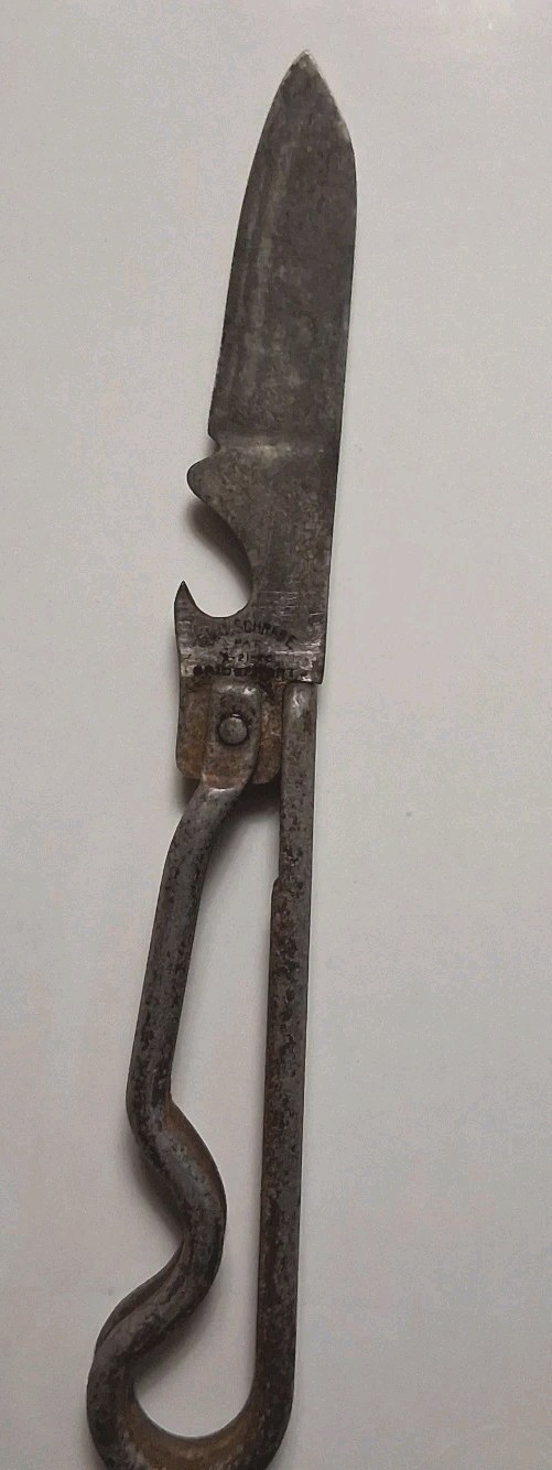 Geo Schrade Knife Wire Frame Pat. 1926 Can Opener Antique Vintage Camping Knife