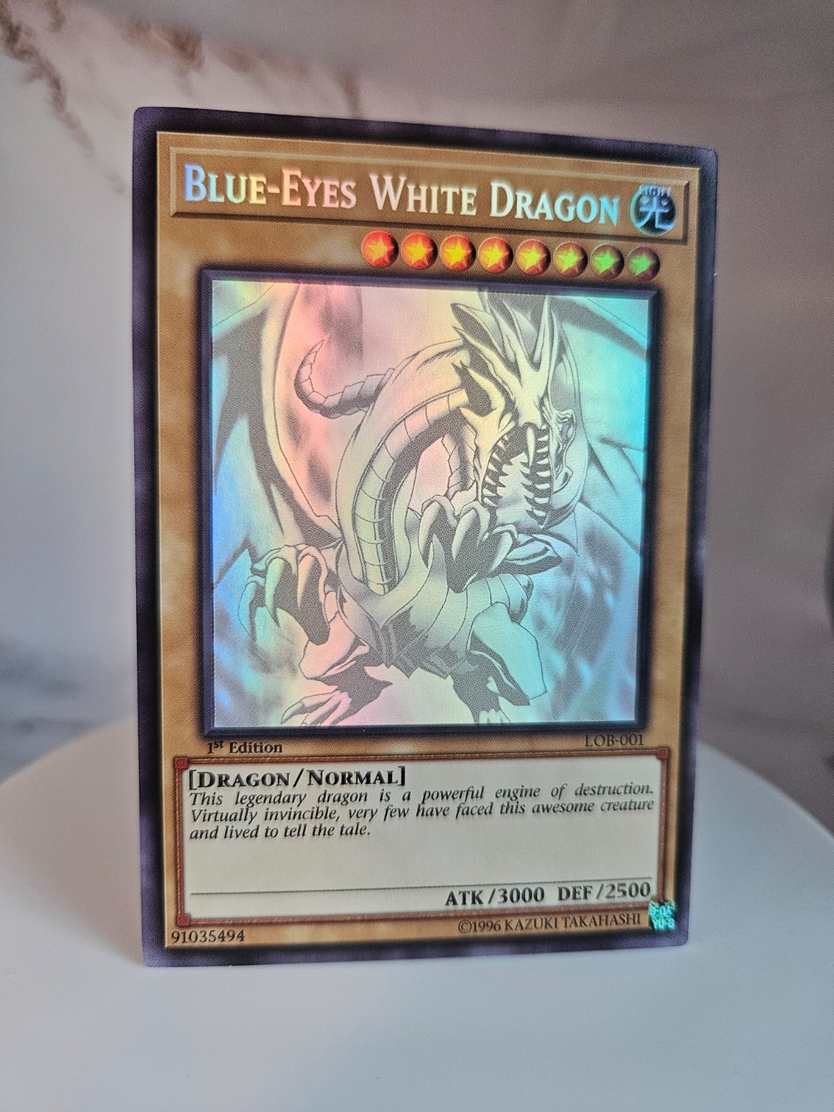 Blue-Eyes White Dragon - Faded Art Ghost Rare (LOB Art - ENGLISH) Blue-Eyes White Dragon - Faded Art Ghost Rare (LOB Art - ENGLISH)