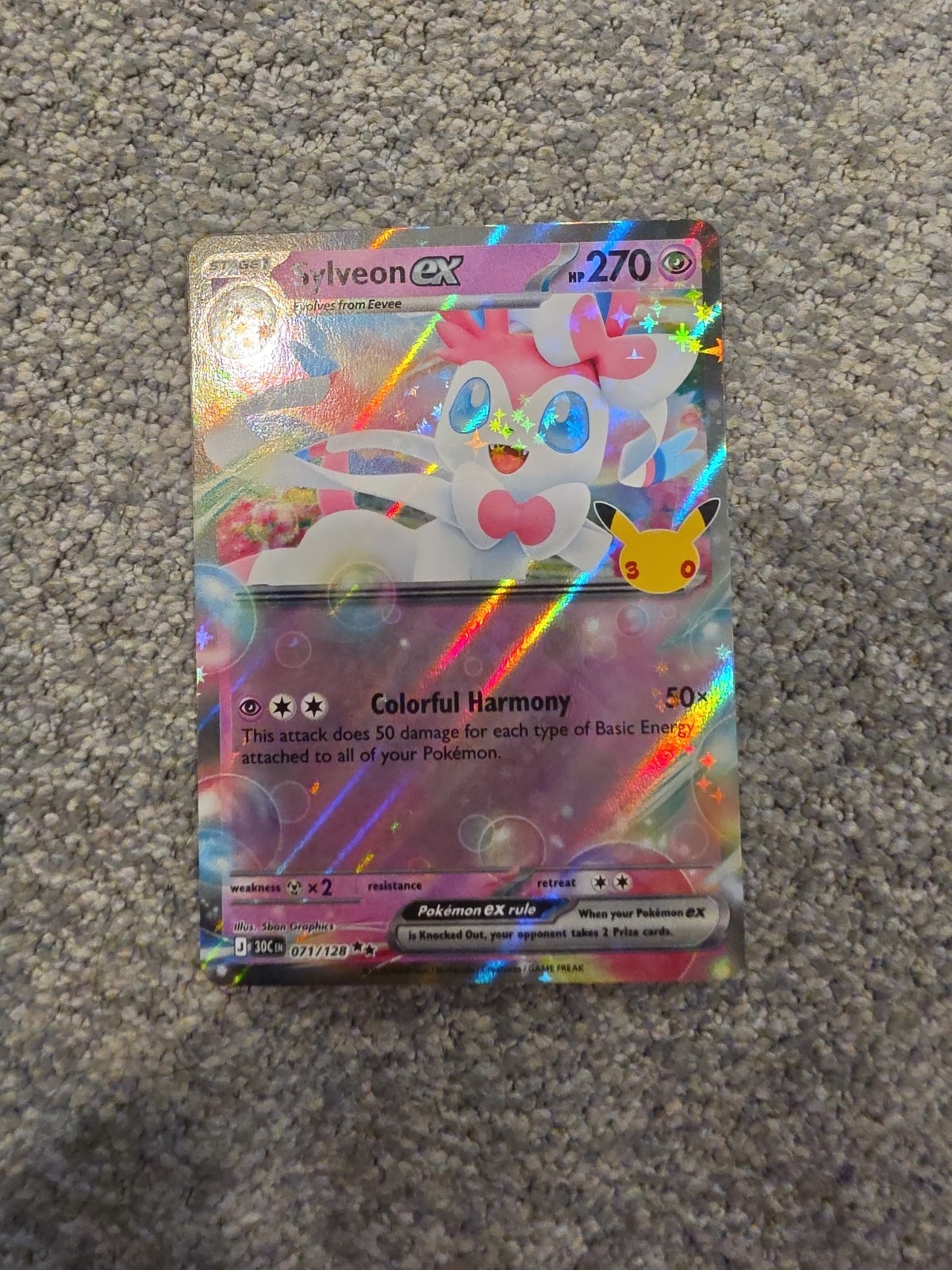 Pokemon TCG 30th Celebration Sylveon EX 071/128 Pokemon TCG 30th Celebration Sylveon EX 071/128