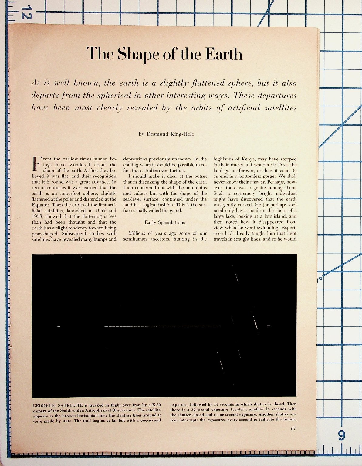 The Shape of the Earth Article by Desmond King-Hele Satellite Geodesy 1960s The Shape of the Earth Article by Desmond King-Hele Satellite Geodesy 1960s