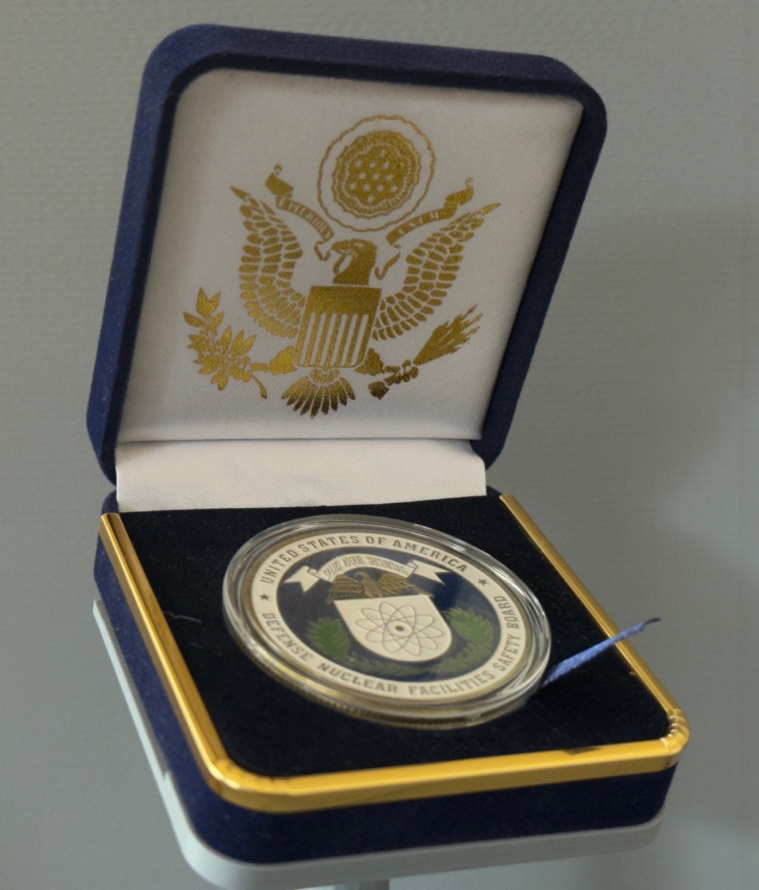 U.S. Defense Nuclear Facilities Safety Board Challenge Coin in Velvet Case U.S. Defense Nuclear Facilities Safety Board Challenge Coin in Velvet Case
