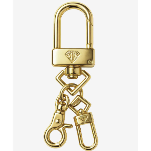 Diamond Supply Co U‑Lock Key Chain Gold Carabiner New in Box Streetwear Rare