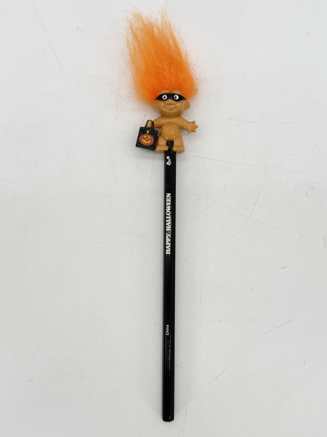 Vintage 1980s Russ Happy Halloween Troll Doll Pencil Topper W/ Pencil NEW