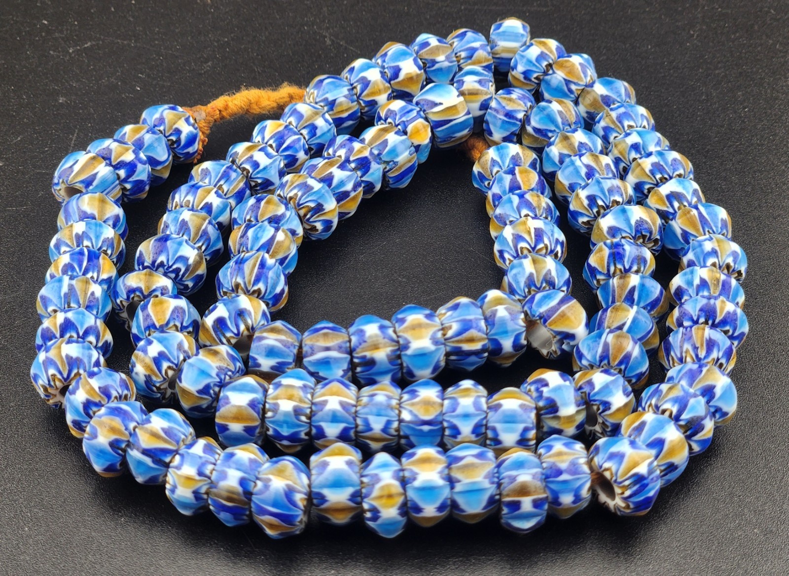 Vintage Venetian Style Chevron Beads 11mm Beautiful String Vintage Venetian Style Chevron Beads 11mm Beautiful String