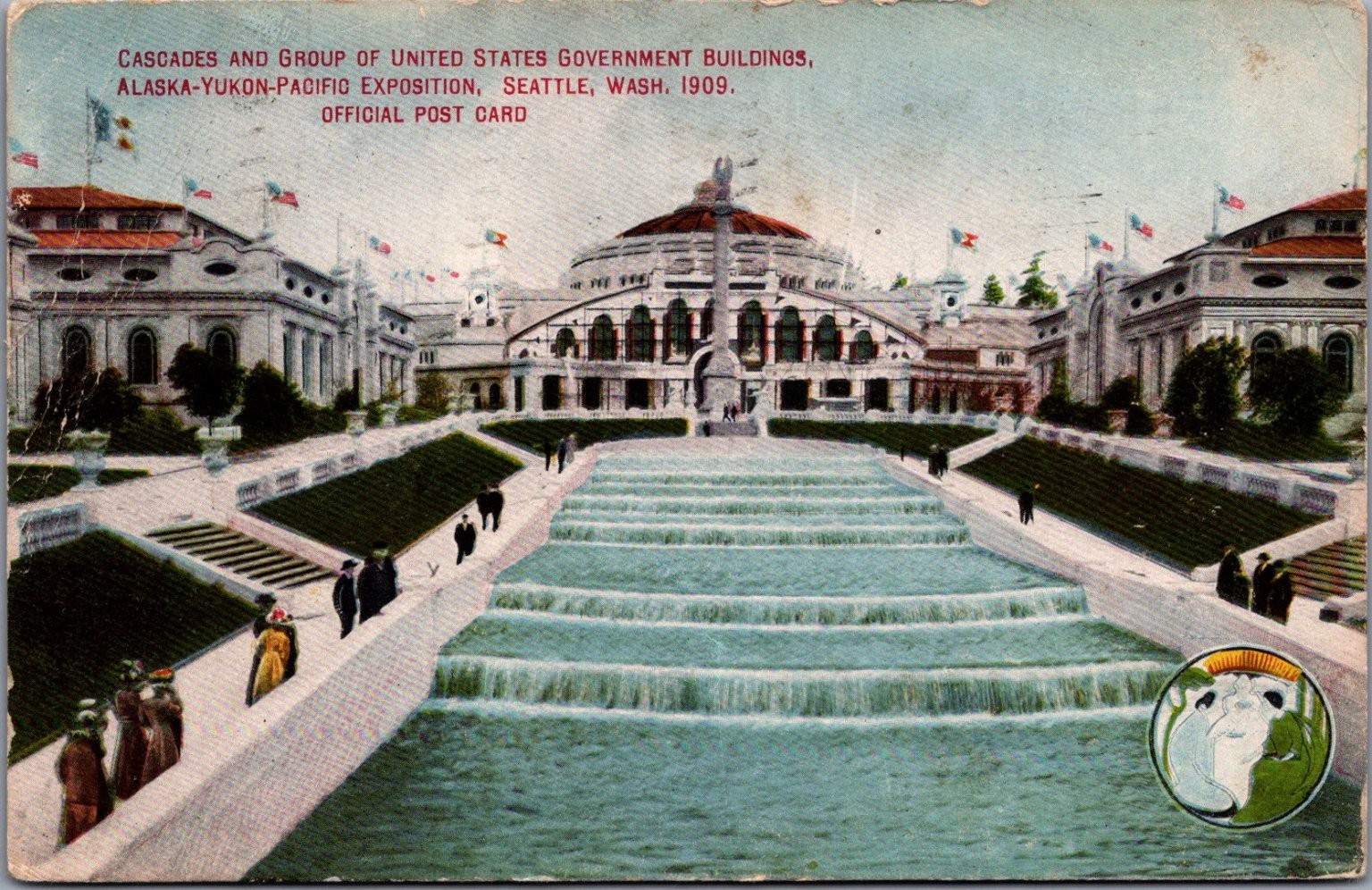 1909 Alaska-Yukon-Pacific Exposition Seattle US Government Buildings Cascades 1909 Alaska-Yukon-Pacific Exposition Seattle US Government Buildings Cascades