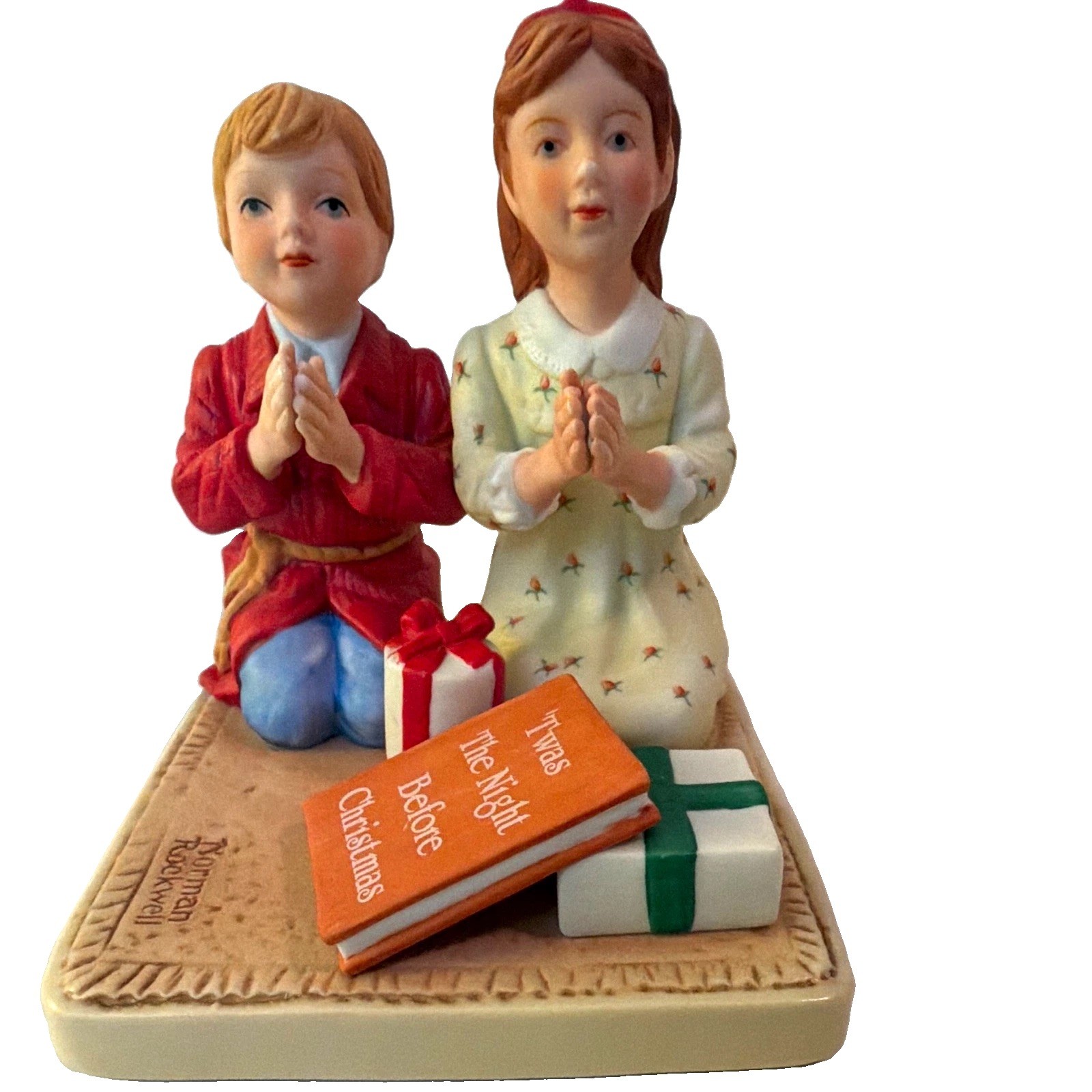 Norman Rockwell Christmas Prayers 1985 Limited Ed Annual Christmas Figurine