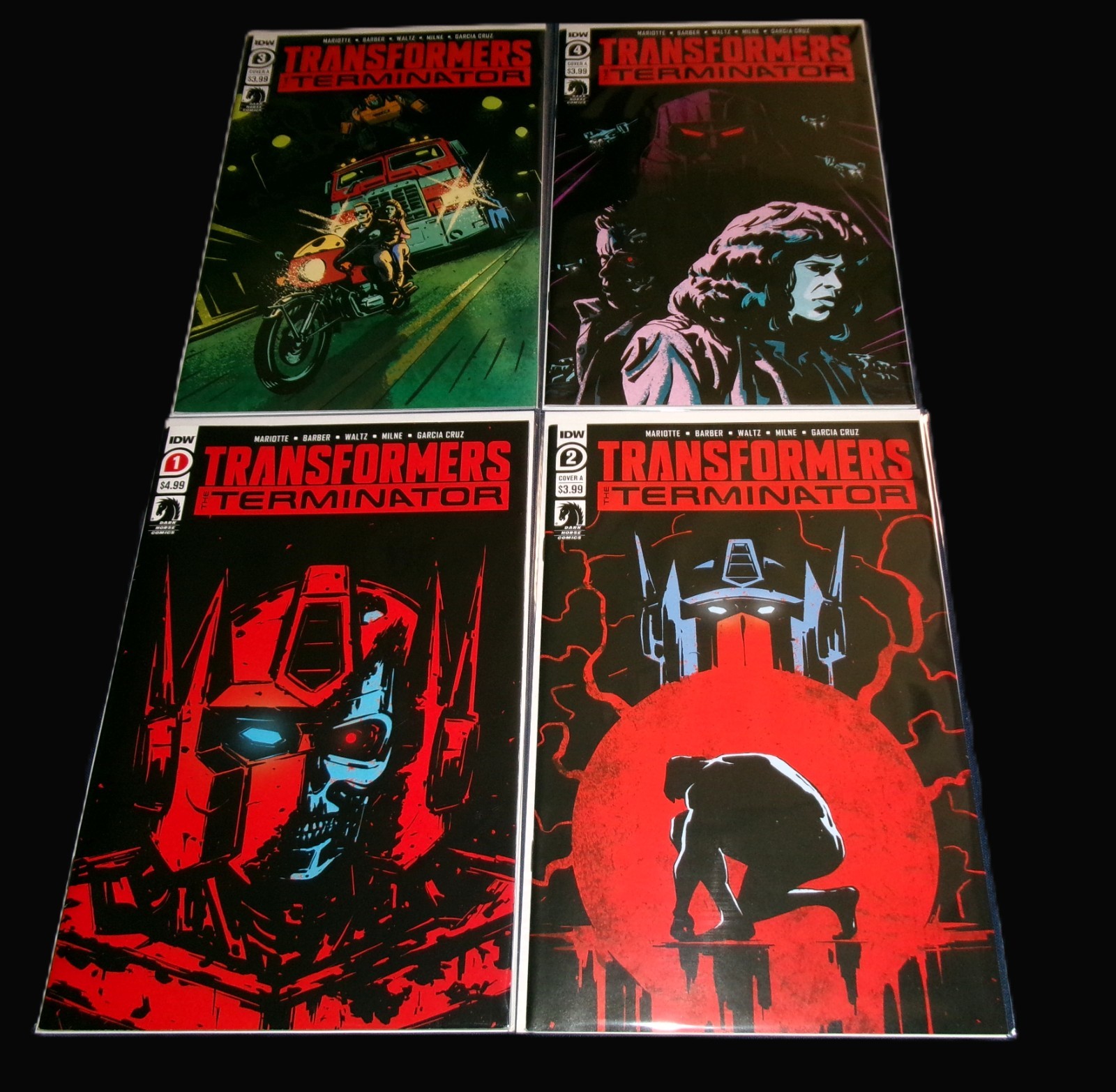 TRANSFORMERS VS THE TERMINATOR #1 2 3 4 COMPLETE SET IDW 2020 1ST PRINT NM-