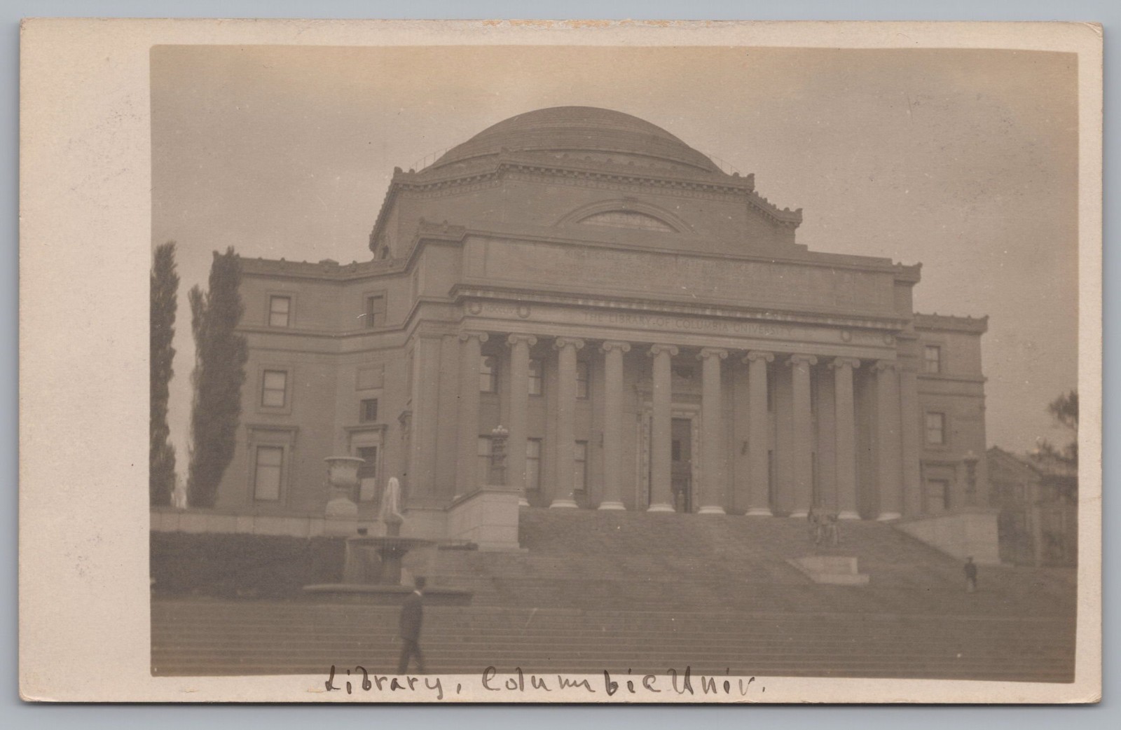 RPPC Columbia University Library, New York City NY Real Photo Postcard 1910s