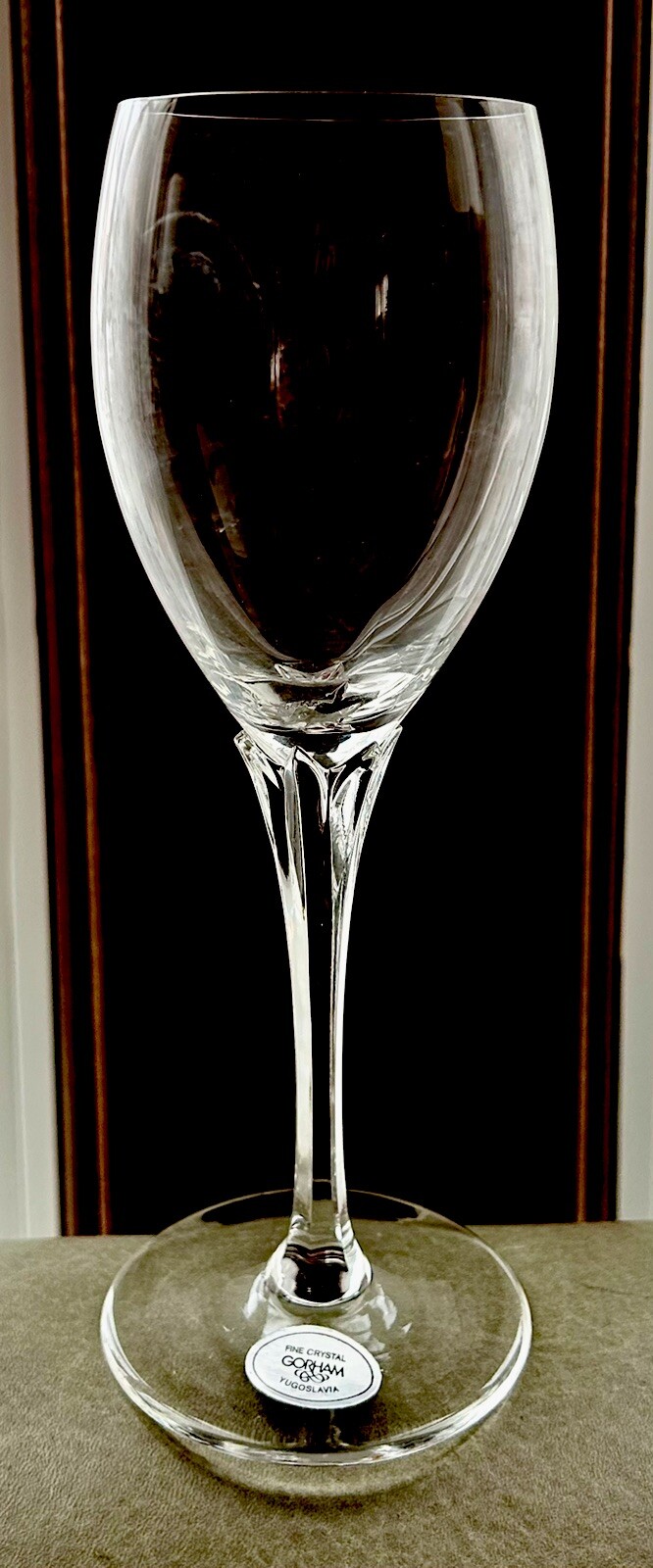 5 - Gorham Crystal Andante  Water Goblet Optic Petal Stem New in Box 8 3/8” Tall