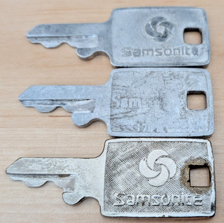 Vintage Samsonite 170S Luggage Key Set of 3 Matching Keys OEM Lot