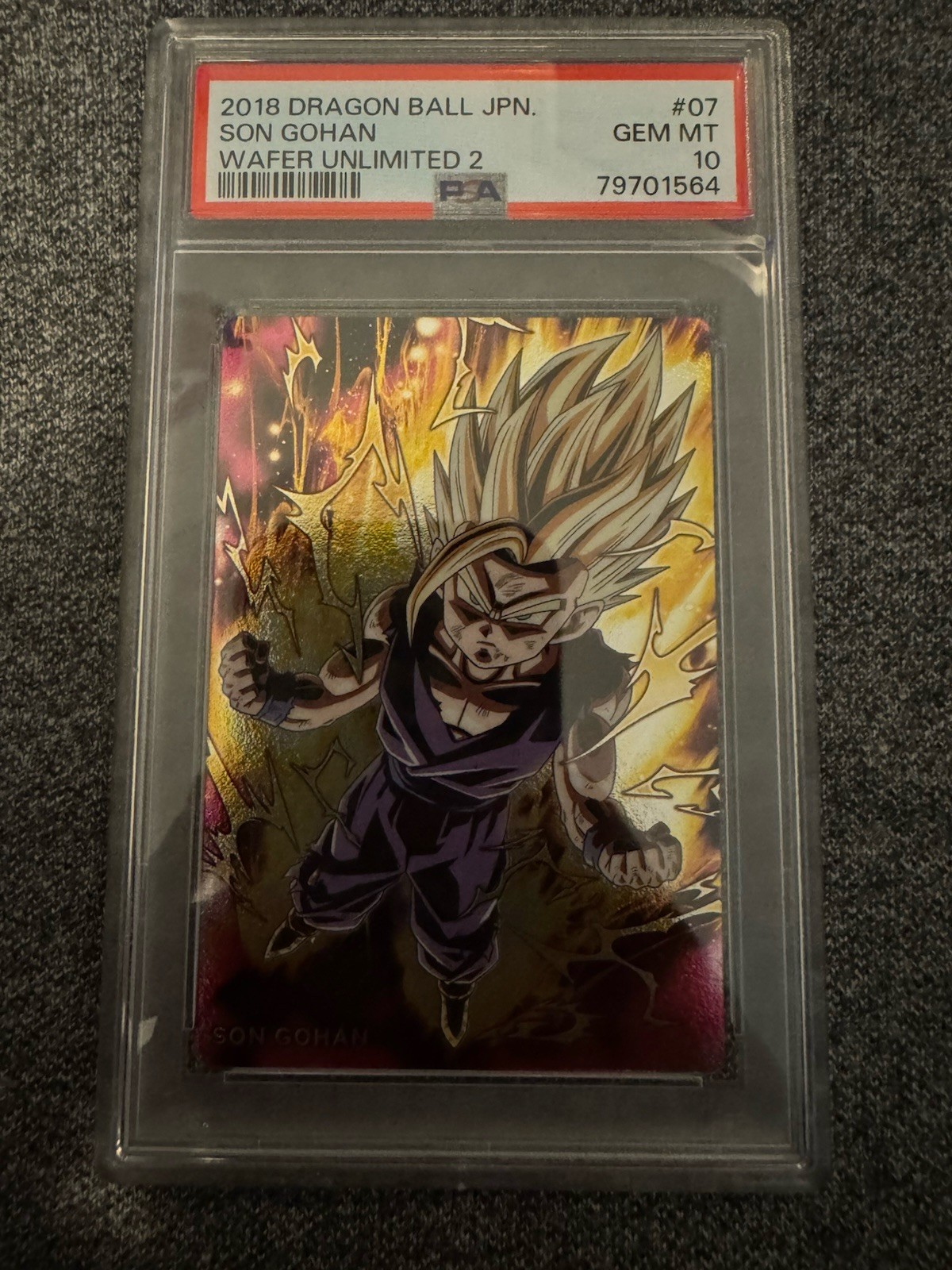 Bandai 2018 Dragon Ball Z Wafer Unlimited 2 Son Gohan #07 Holo PSA 10