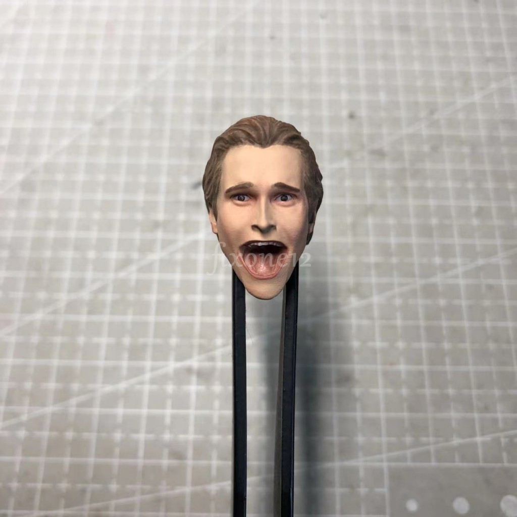 Painted 1/18 1/12 1/10 Christian Bale Psycho Head Sculpt fit 3.75\
